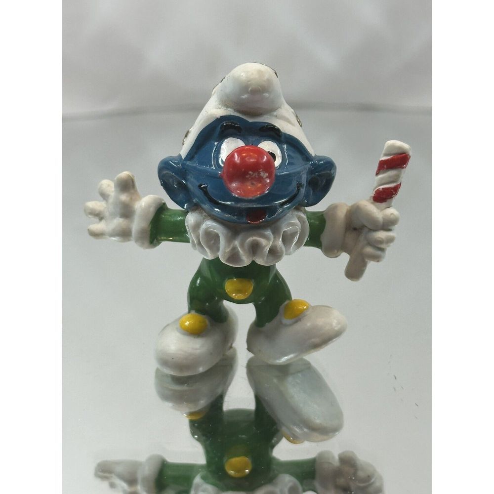 Smurfs 20090 Jester Smurf Circus Clown Figure Vtg PVC Bully Peyo Figurine